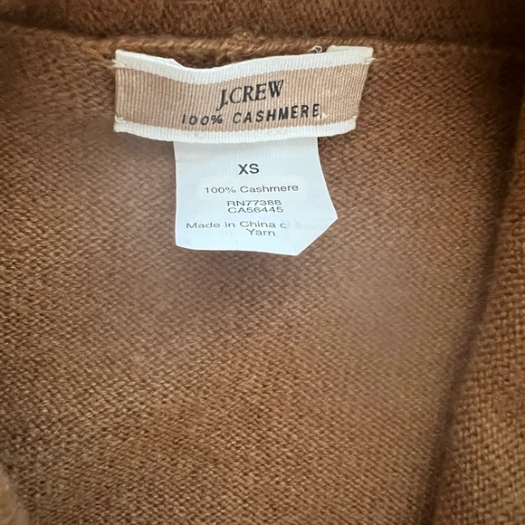 J Crew Women’s 100% Cashmere Open Front Draped Cardigan Brown XS (Fits Small) - Picture 3 of 4